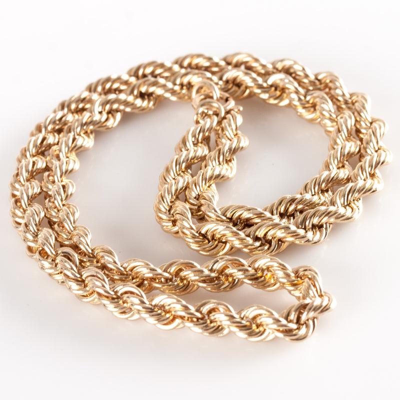 14k Yellow Gold Thick Solid Rope Style Chain Necklace 47.0g 18" 5.4mm Width