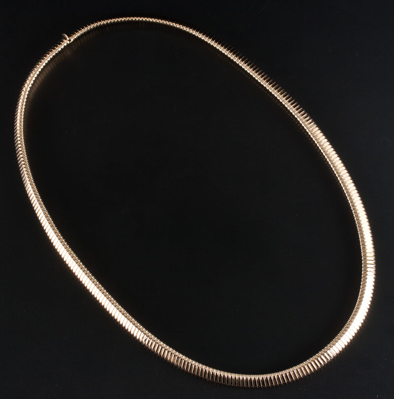 14k Yellow Gold Unique Large Elastic Style Chain Necklace 43.94g 24" Length