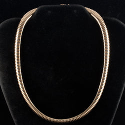14k Yellow Gold Unique Large Elastic Style Chain Necklace 34.1g 18" Length