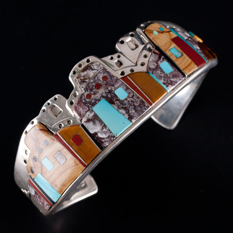 Sterling Silver Edison Yazzie Multi-Stone Bracelet Earring Necklace Ring Set