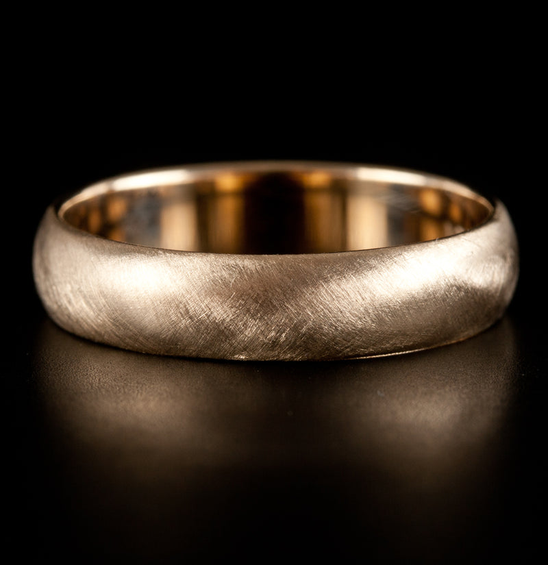 10k Yellow Gold Traditional Brushed Style Wedding Anniversary Ring 2.33g