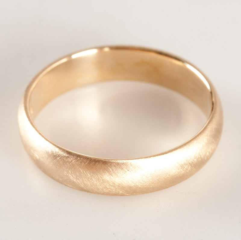10k Yellow Gold Traditional Brushed Style Wedding Anniversary Ring 2.33g