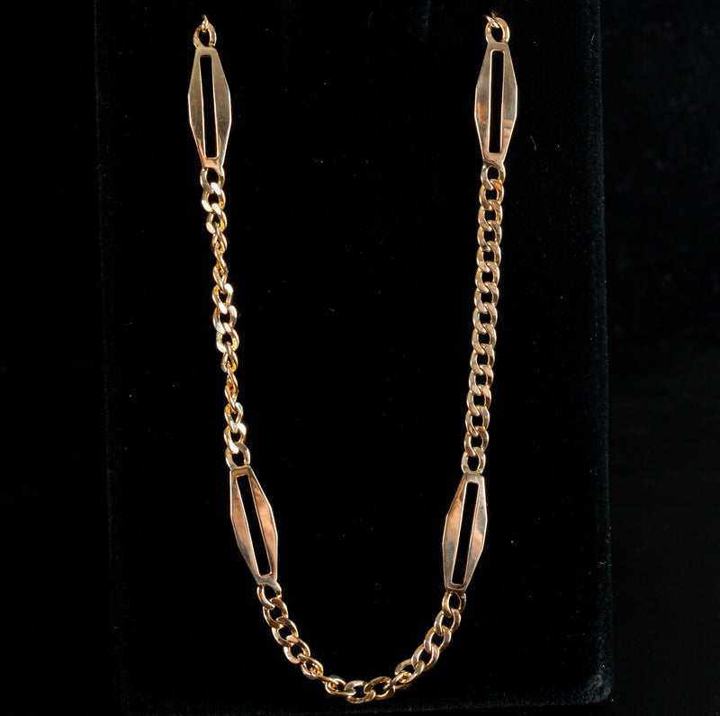 14k Yellow Gold Italian Link Style Anklet 6.8g 10" Length 5mm Width