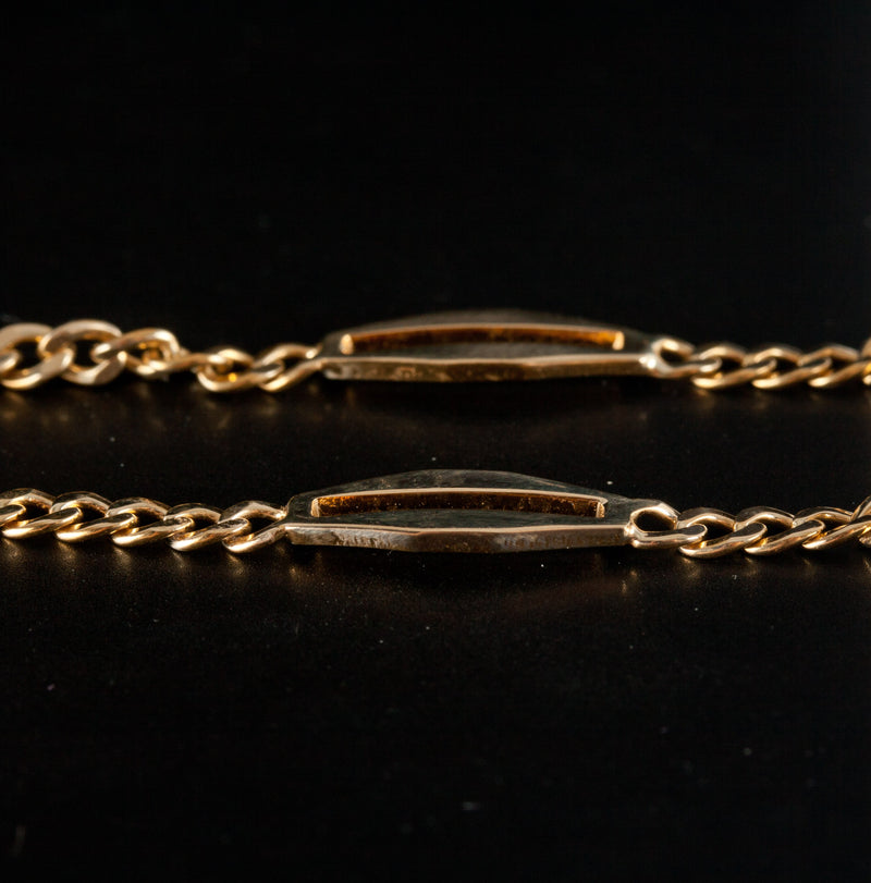 14k Yellow Gold Italian Link Style Anklet 6.8g 10" Length 5mm Width