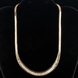 18k Yellow White Rose Gold Tri-Color Collar Style Chain Necklace 45.9g