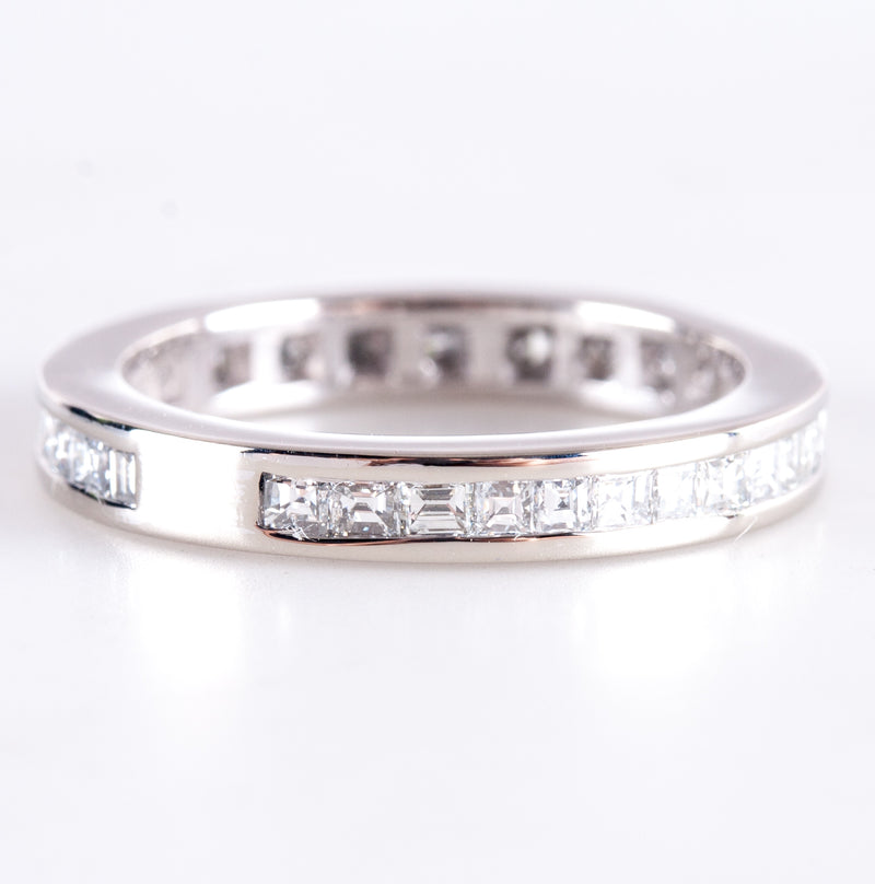 14k White Gold Princess Diamond Channel Set Wedding Anniversary Ring .74ctw 3.5g