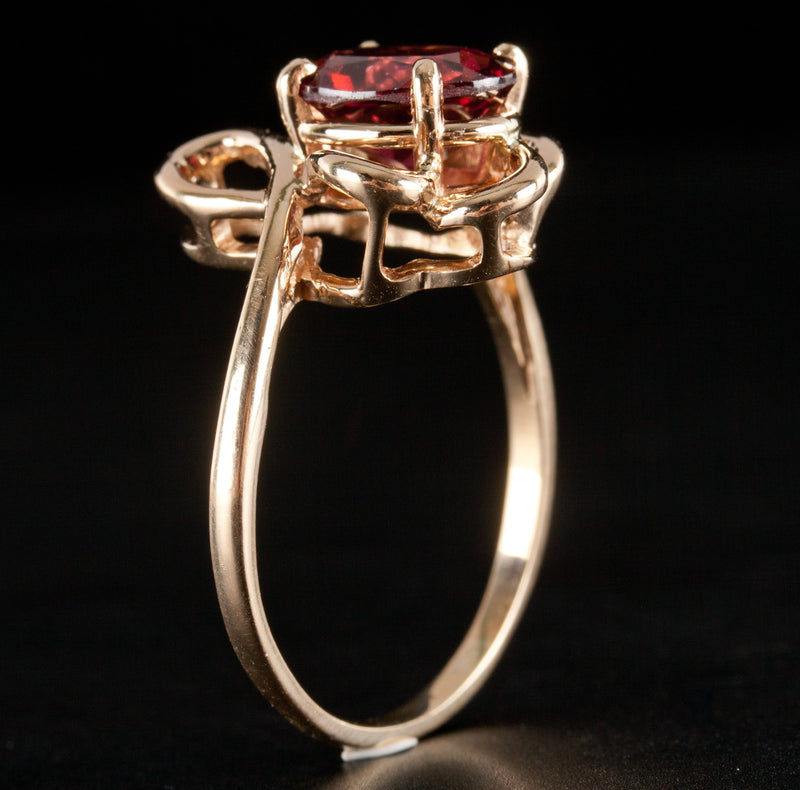 14k Yellow Gold Oval AA Rhodolite Garnet Solitaire Ring 2.3ctw 3.6g