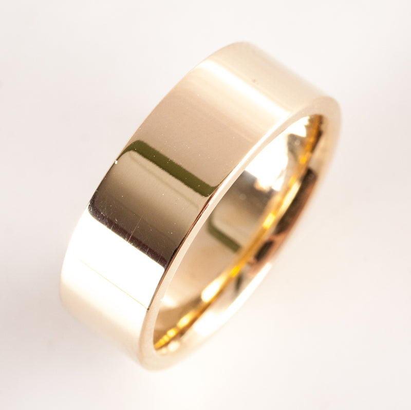 14k Yellow Gold Wide Style Wedding Anniversary Band Ring 6.27g 6.0mm Width