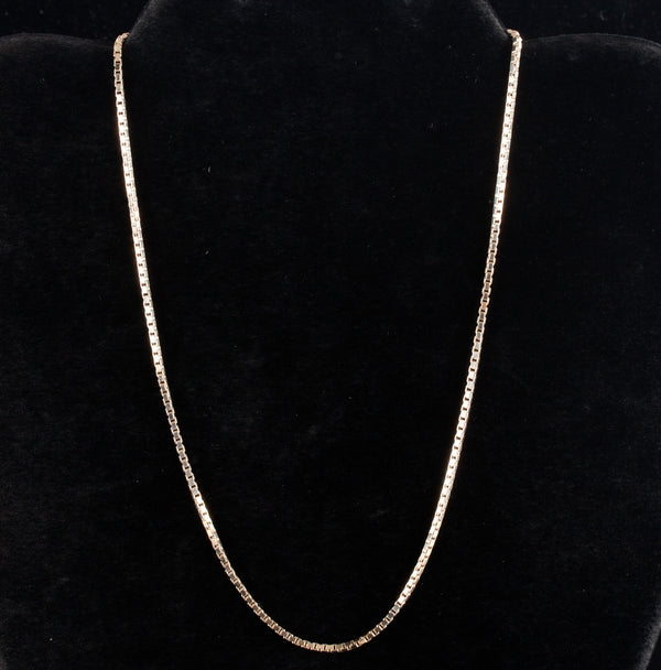 10k Yellow Gold Box Chain Style Necklace 6.68g 15" Length 1.55mm Width