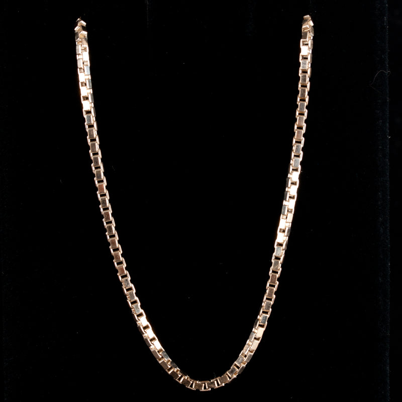 10k Yellow Gold Box Chain Style Necklace 6.68g 15" Length 1.55mm Width
