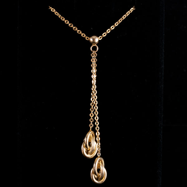 10k Yellow Gold Italian Y Style Adjustable Chain Necklace 2.90g 18" / 16" Length