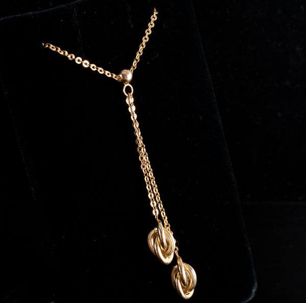 10k Yellow Gold Italian Y Style Adjustable Chain Necklace 2.90g 18" / 16" Length