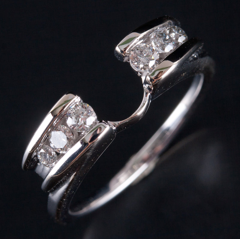 14k White Gold Round G SI2 Diamond Engagement Ring Enhancer .30ctw 3.63g