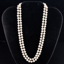 Opera Length Style Cultured Round Pearl Necklace 36" 53.0g 6.65mm Width
