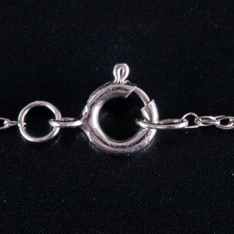 14k White Gold Oval Sapphire Diamond Floral Pendant W/ 18" Chain 2.07ctw 2.6g