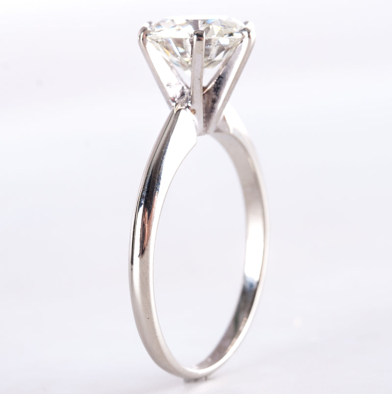 14k White Gold Round L I1 Diamond Solitaire Engagement Ring 2.17ct 3.0g