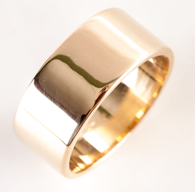 14k Yellow Gold Wide Style Wedding Anniversary Band Ring 6.25g 7.75mm Width