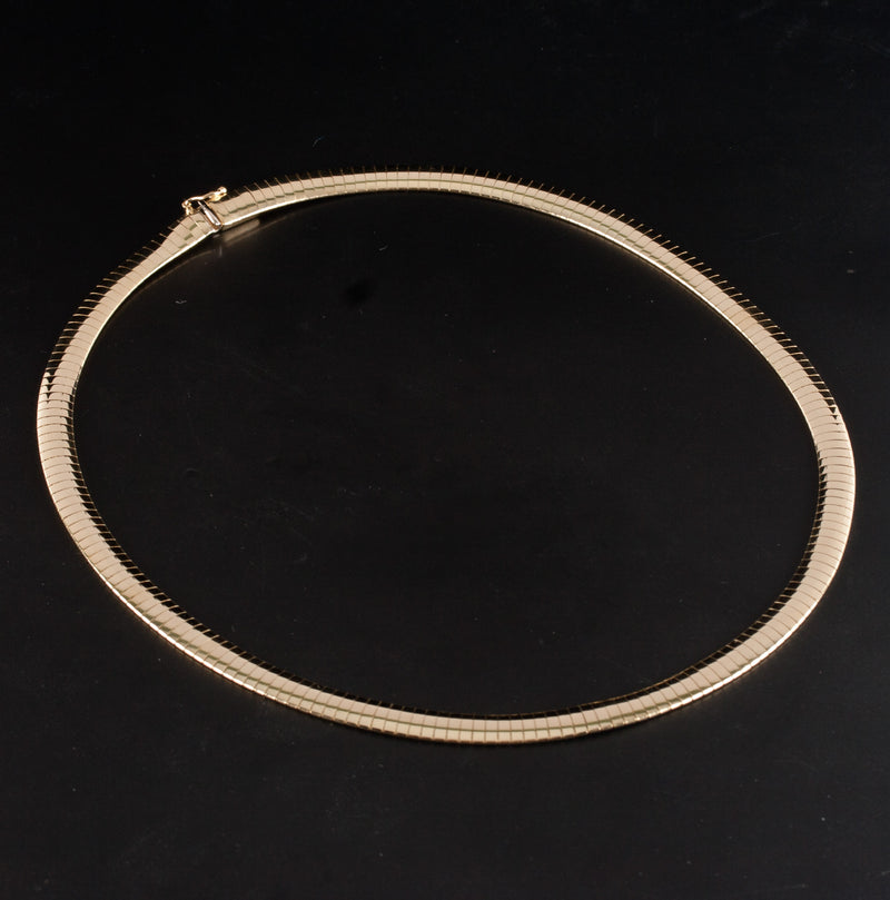 14k Yellow Gold Italian Omega Style Chain Necklace 26.0g 16" Length