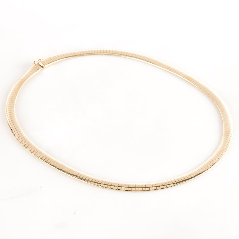 14k Yellow Gold Italian Omega Style Chain Necklace 26.0g 16" Length