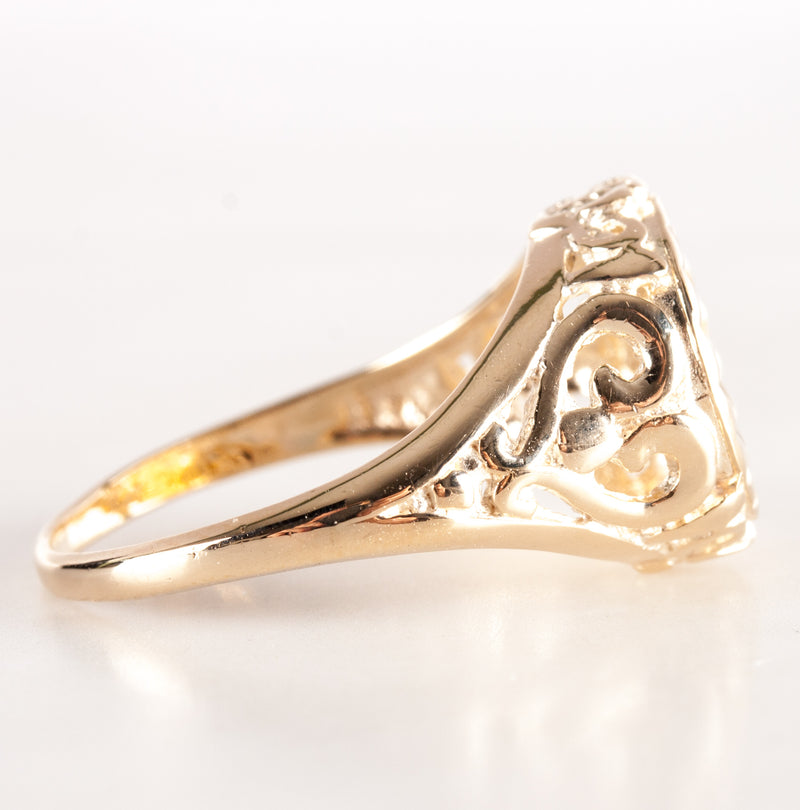 10k Yellow Gold Guardian Angel .999% Gold Coin Ring 3.5g