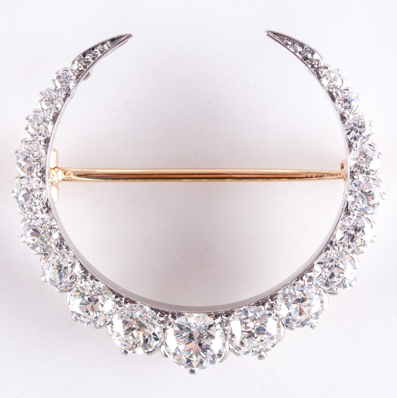 Tiffany & Co Vintage 1920s Platinum 18k Yellow Gold Diamond Brooch 3.62ctw 9.45g