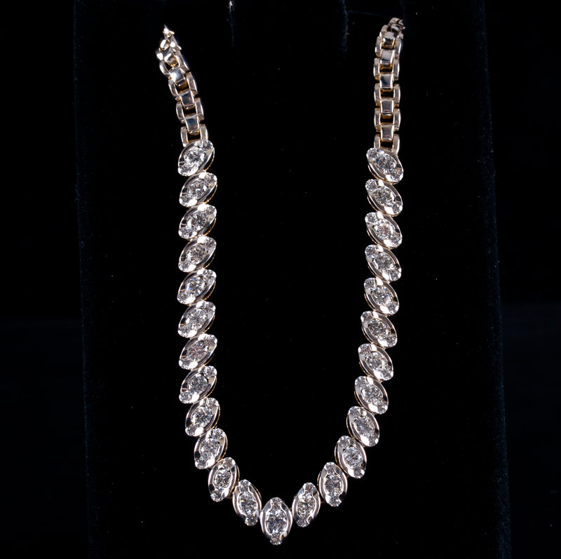 18k White Gold Round H SI1 Diamond Necklace 17" Length 2.80ctw 26.55g